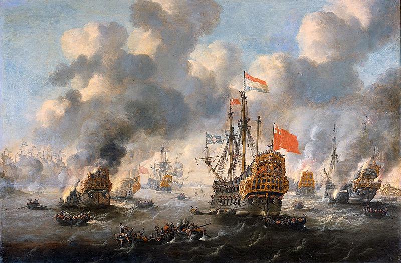 Esaias Van de Velde The burning of the English fleet off Chatham China oil painting art